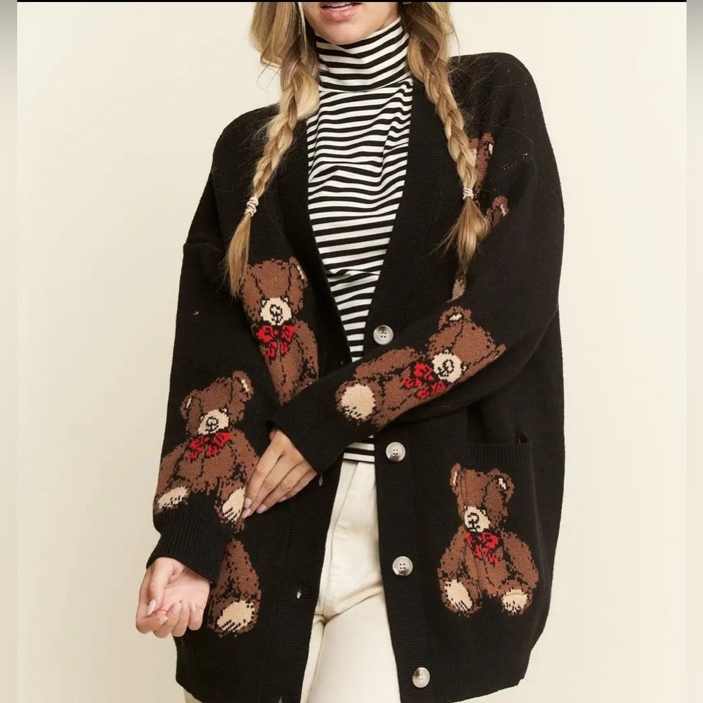 NWOT Jade By Jane Oversized Teddy Bear Cardigan - Picture 6 of 13